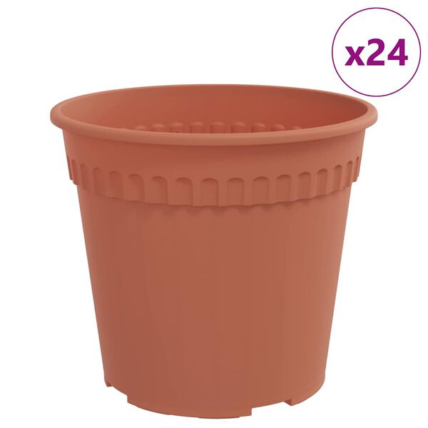 vidaXL Kerek Vir&aacute;gcser&eacute;p 24 pcs T&eacute;gla V&ouml;r&ouml;s &Oslash; 19 x 16 cm Műanyag