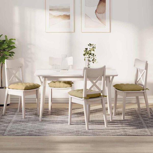 vidaXL Ülőpárnák 4 pcs Szürke zöld 40 x 40 x 6 cm Bársonyos szövet