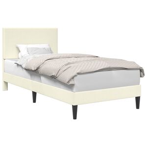 vidaXL &Aacute;gykeret fejt&aacute;ml&aacute;val Kr&eacute;msz&iacute;nű 90 x 200 cm B&aacute;rsonyos sz&ouml;vet
