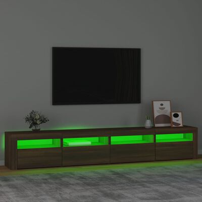 vidaXL barna tölgyszínű TV-szekrény LED-lámpákkal 240x35x40 cm