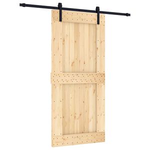 vidaXL Cs&uacute;sz&oacute; ajt&oacute; Term&eacute;szetes &eacute;s Fekete 95 x 210 cm Szil&aacute;rd Fenyőfa