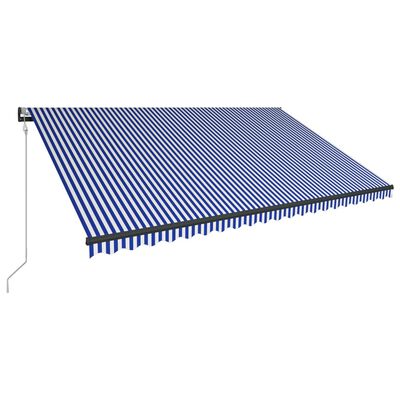 vidaXL kék és fehér szélérzékelős és LED-es napellenző 500 x 300 cm