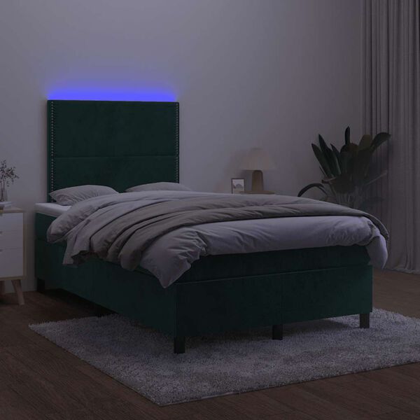 vidaXL s&ouml;t&eacute;tz&ouml;ld b&aacute;rsony rug&oacute;s &eacute;s LED-es &aacute;gy matraccal 120x200 cm