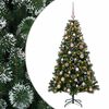 vidaXL Műkar&aacute;csonyfa g&ouml;mbbel 120 cm 150 LED Meleg feh&eacute;r PVC &eacute;s f&eacute;m