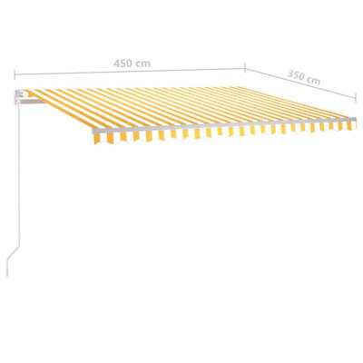 vidaXL sárga-fehér szélérzékelős és LED-es napellenző 4,5 x 3,5 m