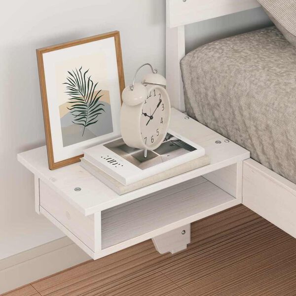 vidaXL Ágykeret fejtámlával Fehér 75 x 190 cm Tömör fenyőfa