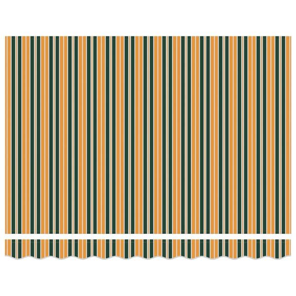 vidaXL Napernyő Zöld és Sárga 350 x 250 x 165 cm Pamut és Alumínium