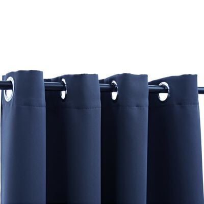 vidaXL kék sötétítőfüggöny fémkarikákkal 290 x 245 cm