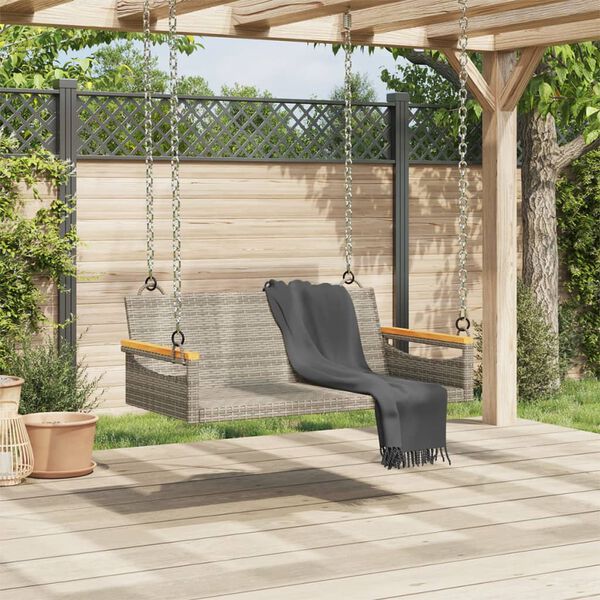 vidaXL szürke polyrattan hintapad 109 x 62 x 40 cm