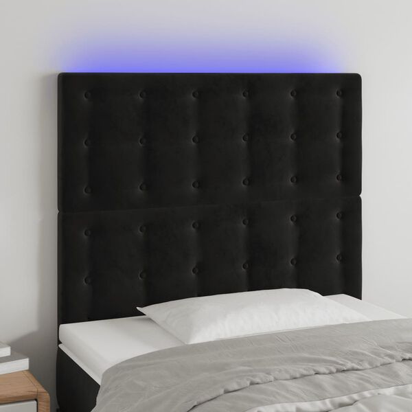 vidaXL fekete b&aacute;rsony LED-es fejt&aacute;mla 100x5x118/128 cm