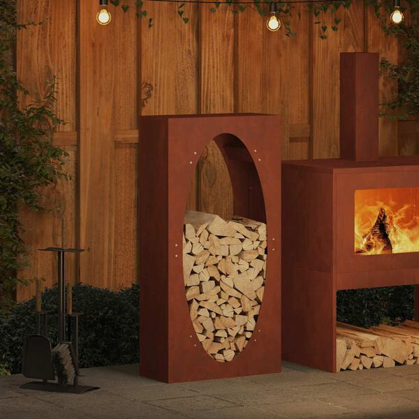 vidaXL tűzifa &aacute;llv&aacute;ny 50x23x100 cm időj&aacute;r&aacute;s&aacute;ll&oacute; ac&eacute;l