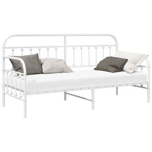 vidaXL Nappali &aacute;gykeret Feh&eacute;r 80 x 200 cm Porsz&oacute;rt ac&eacute;l