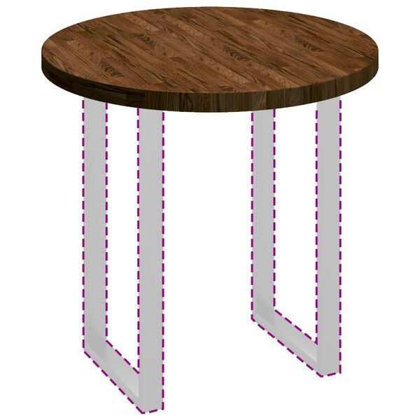 vidaXL Asztallap S&ouml;t&eacute;t Barna &Oslash; 80 x 4 cm T&ouml;m&ouml;r T&ouml;lgyfa