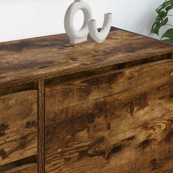 vidaXL TV szekr&eacute;ny fi&oacute;kkal F&uuml;st&ouml;s t&ouml;lgy 100 x 36 x 49.5 cm Faanyag