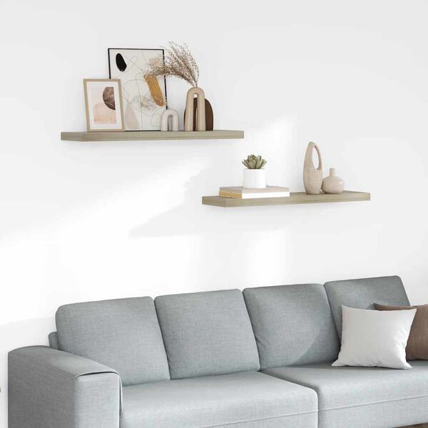 vidaXL 2 db k&eacute;k MDF lebegő fali polc 90 x 23,5 x 3,8 cm