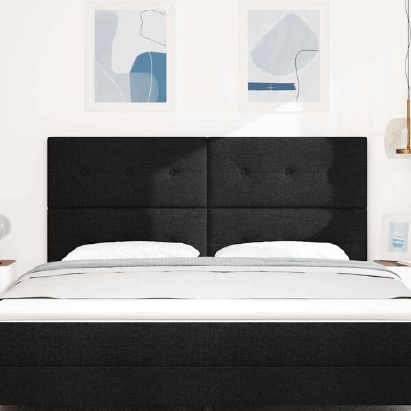 vidaXL Fejt&aacute;mla fejt&aacute;ml&aacute;val Fekete 180 cm Műbőr