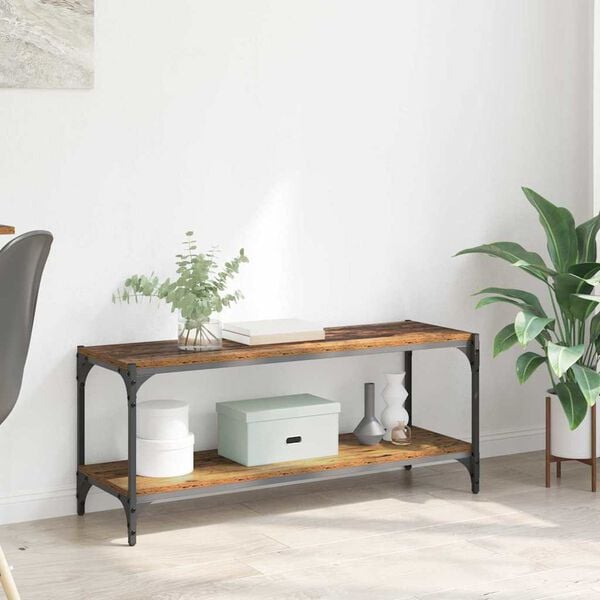 vidaXL TV szekr&eacute;ny &Ouml;reg fa 100x33x41cm Műszaki fa &eacute;s vas