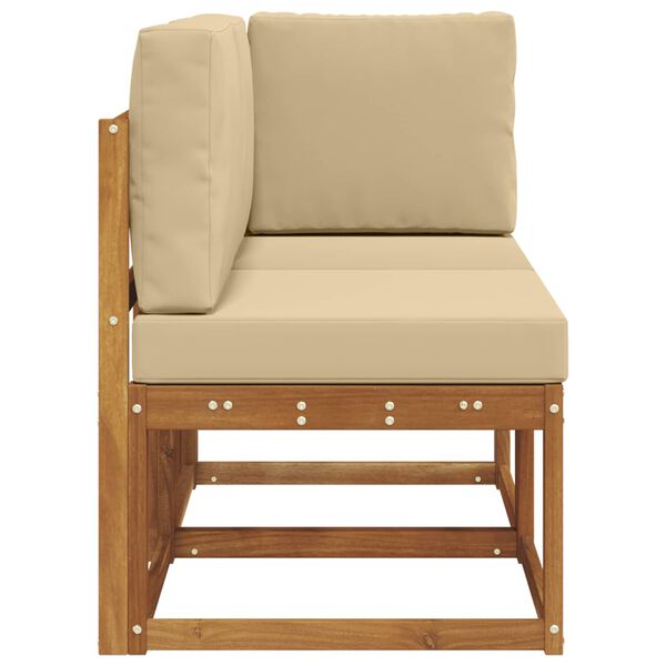 vidaXL K&uuml;lt&eacute;ri k&ouml;z&eacute;pső &eacute;s sarok kanap&eacute; 2 Darab Term&eacute;szetes &eacute;s b&eacute;zs