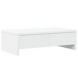 vidaXL feh&eacute;r szerelt fa monitor&aacute;llv&aacute;ny fi&oacute;kokkal 50 x 27 x 15 cm
