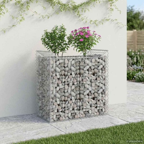 vidaXL Gabion emelt &aacute;gy Ez&uuml;st 50 x 100 x 100 cm Horganyzott ac&eacute;l