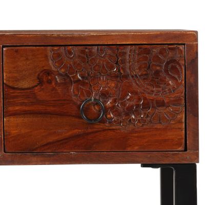 vidaXL tömör kelet-indiai rózsafa és valódi bőr íróasztal 117x50x76 cm