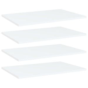 vidaXL 4 db feh&eacute;r szerelt fa k&ouml;nyvespolc 60 x 40 x 1,5 cm