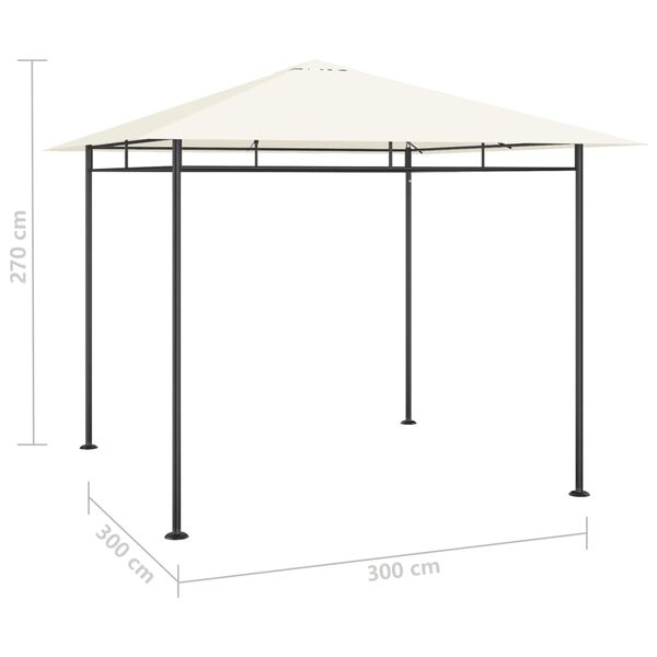 vidaXL krémszínű pavilon 3 x 3 x 2,7 m 180 g/m²