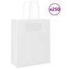vidaXL 250 db feh&eacute;r pap&iacute;rzacsk&oacute;k foganty&uacute;kkal 18x8x22 cm