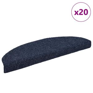 vidaXL 20 db &ouml;ntapad&oacute;s l&eacute;pcsőszőnyeg, k&eacute;k, nagy f&eacute;lk&ouml;r, 65 x 21 x 4 cm
