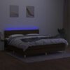 vidaXL barna sz&ouml;vet rug&oacute;s &eacute;s LED-es &aacute;gy matraccal 180 x 200 cm