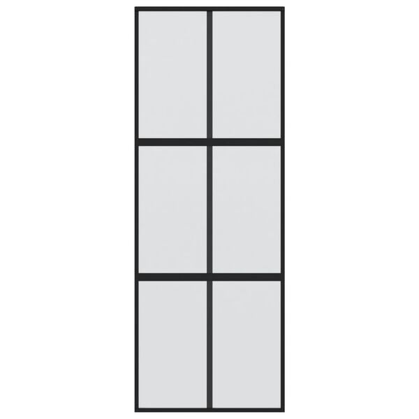 vidaXL fekete edzett &uuml;veg &eacute;s alum&iacute;nium tol&oacute;ajt&oacute; 90 x 205 cm