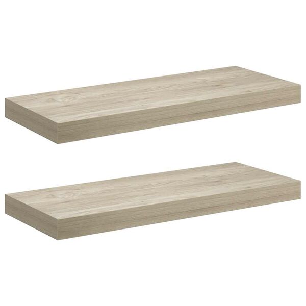 vidaXL 2 db t&ouml;lgysz&iacute;nű MDF lebegő fali polc 60 x 23,5 x 3,8 cm