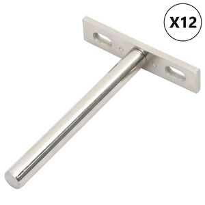 vidaXL 12db sz&eacute;nac&eacute;l lebegő polckonzolok l&aacute;thatatlan &Oslash;10x100 mm
