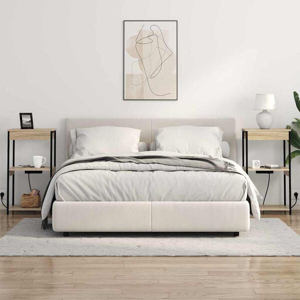 vidaXL &Eacute;jjeliszekr&eacute;ny polcokkal Sonoma t&ouml;lgy 41 x 31 x 76 cm Faanyag