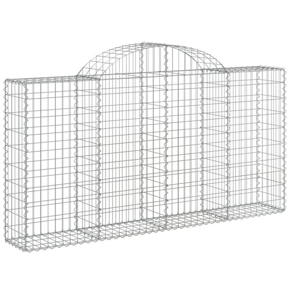 vidaXL 6 db íves horganyzott vas gabion kosár 200x30x100/120 cm