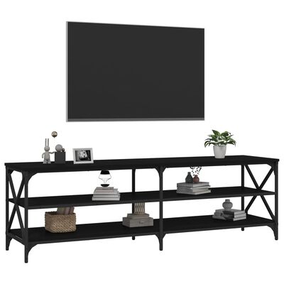 vidaXL fekete szerelt fa TV-szekrény 160 x 40 x 50 cm