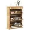 vidaXL Corona t&ouml;m&ouml;r fenyőfa cipőszekr&eacute;ny 99x32x138 cm