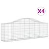 vidaXL 4 db &iacute;ves horganyzott vas gabion kos&aacute;r 200x30x60/80 cm