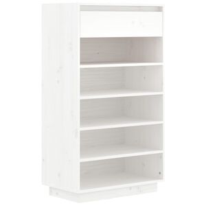 vidaXL feh&eacute;r t&ouml;m&ouml;r fenyőfa cipősszekr&eacute;ny 60 x 34 x 105 cm