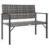 vidaXL 2-szem&eacute;lyes sz&uuml;rke polyrattan kerti pad