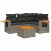 vidaXL 5 r&eacute;szes sz&uuml;rke polyrattan kerti &uuml;lőgarnit&uacute;ra p&aacute;rn&aacute;kkal
