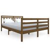 vidaXL m&eacute;zbarna t&ouml;m&ouml;r fa &aacute;gykeret 135 x 190 cm (Double)