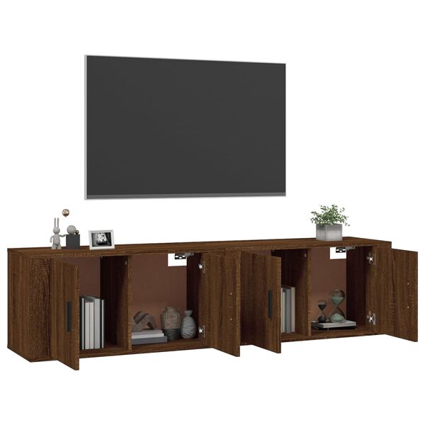 vidaXL 2 db barna t&ouml;lgy sz&iacute;nű fali TV-szekr&eacute;ny 80 x 34,5 x 40cm