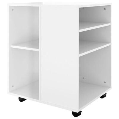vidaXL magasfényű fehér forgácslap kerekes szekrény 60 x 53 x 72 cm