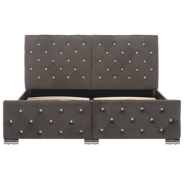 vidaXL szürke bársony ágykeret 140 x 200 cm