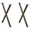 vidaXL 2 db X alak&uacute; &eacute;tkezőasztal l&aacute;b nat&uacute;r ac&eacute;lb&oacute;l 70 x (72-73) cm