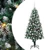vidaXL Mű kar&aacute;csonyfa 300 LED-del Z&ouml;ld 180 cm PVC &eacute;s Ac&eacute;l &eacute;s Műanyag