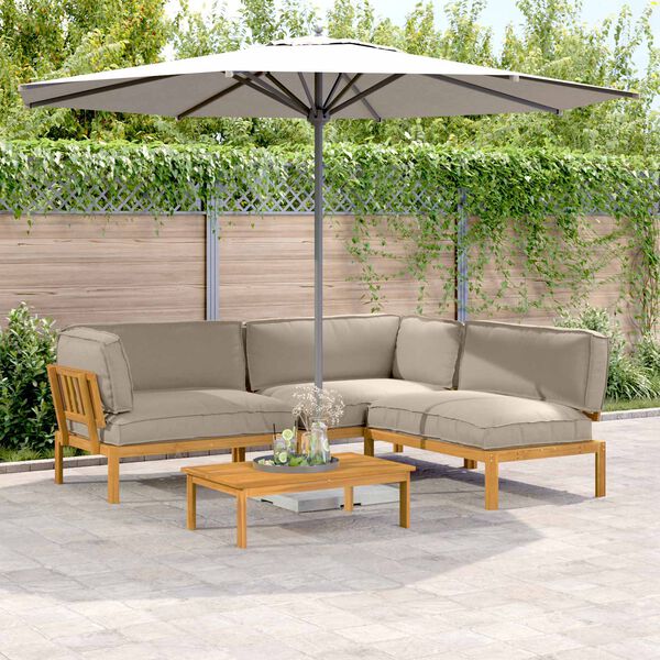 vidaXL Kanap&eacute; Szett p&aacute;rn&aacute;val Egysz&iacute;nű 4 pcs T&oacute;psz&iacute;nű T&ouml;m&ouml;r Ak&aacute;cfa