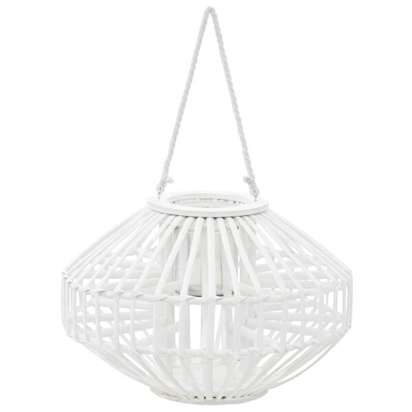 vidaXL feh&eacute;r fonott vessző f&uuml;ggő gyertyatart&oacute; l&aacute;mp&aacute;s