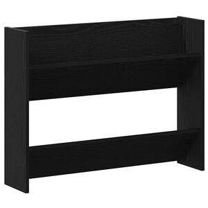 vidaXL Cipőszekr&eacute;ny 82 x 18 x 60 cm Szerelt Fa Fekete T&ouml;lgy